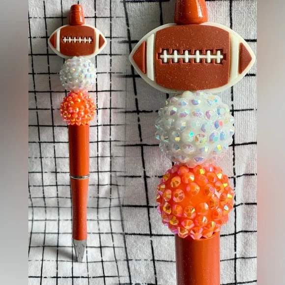Tennessee Football Custom Beaded Ink Writing Pen Orange White Vols - Picture 1 of 3